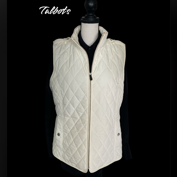 TALBOTS FLEECE LINED QUILTED VEST SZ LRG - Picture 1 of 8